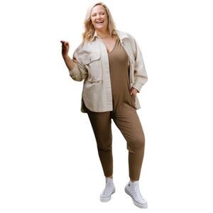 SUNDAY ROMPER IN BROWN Size M